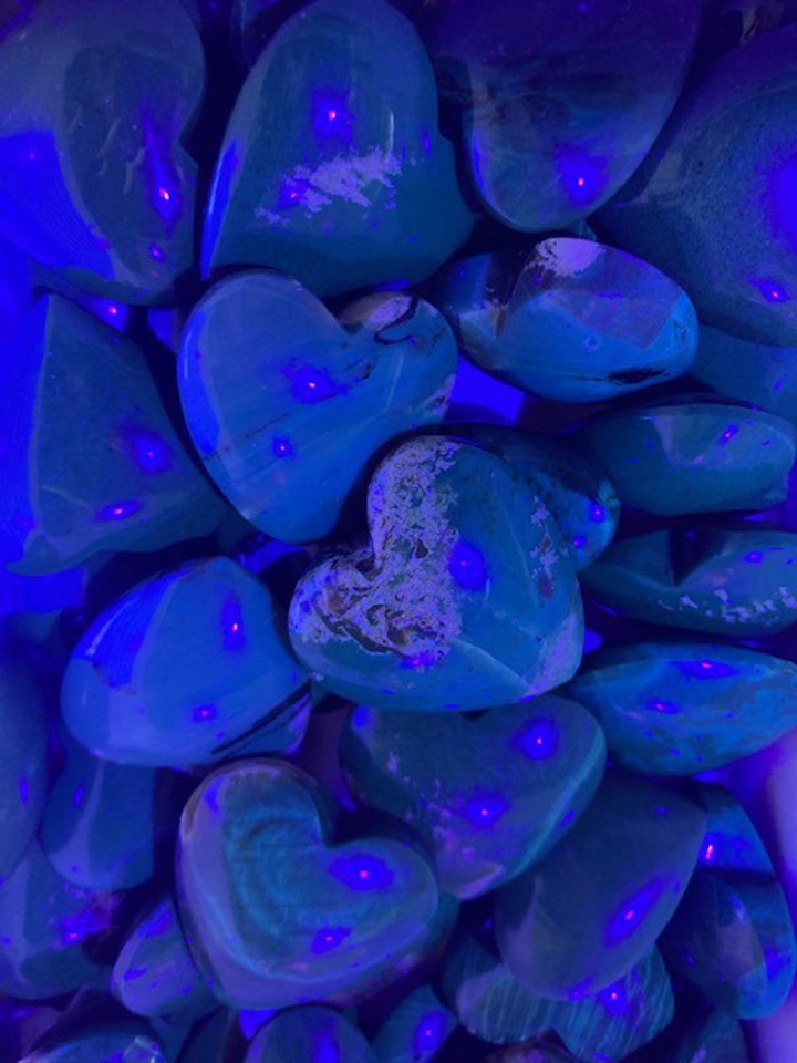 Blauwe Sumatra Amber Hartjes Kristalloods(2)